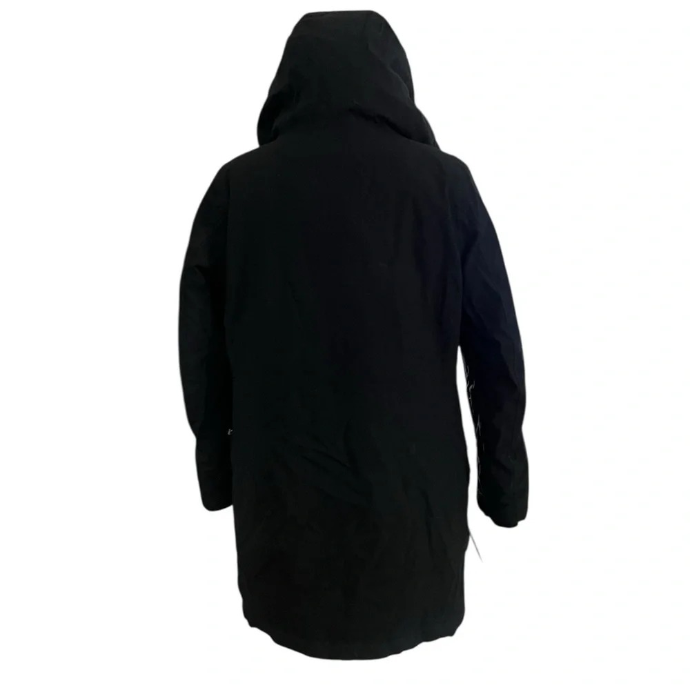 Community Black Wool-Blend Down Parka with Faux Fur Hood Medium - Picture 5 of 8
